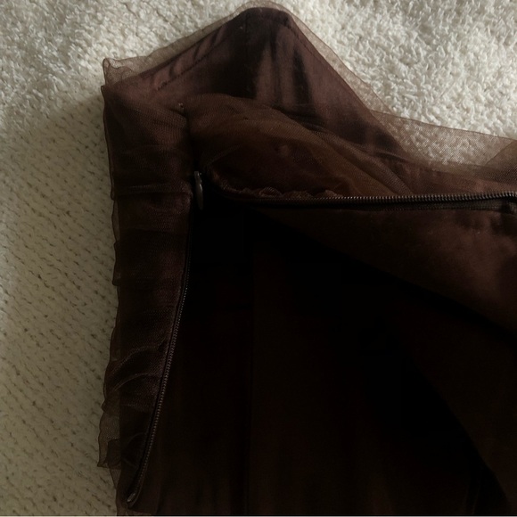 Zara Tulle corset crop top in Brown Medium - Picture 7 of 10